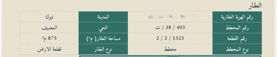 ارض للبيع في تبوك حي المصيف