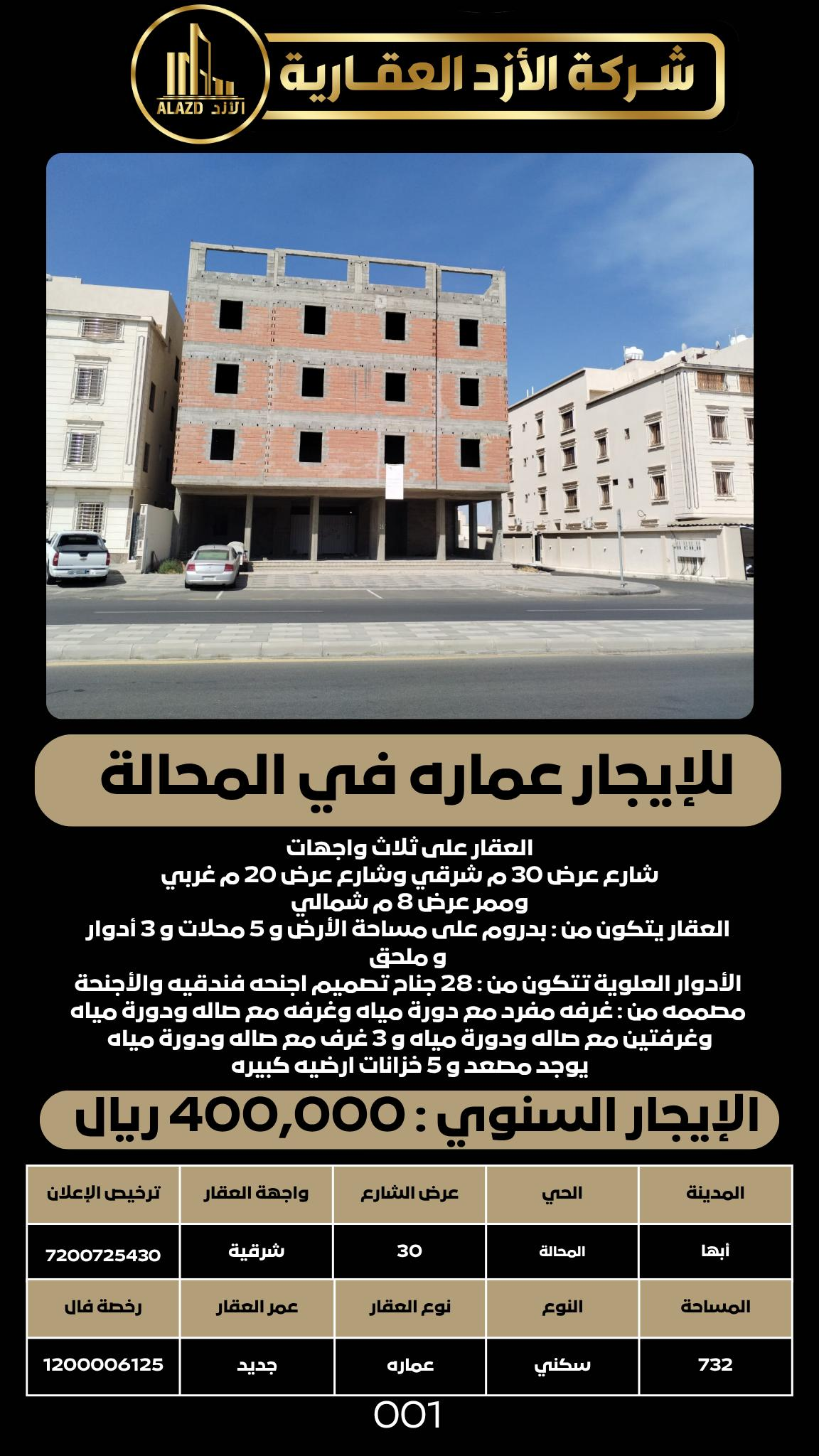 عمارة للإيجار في أبها الغدير