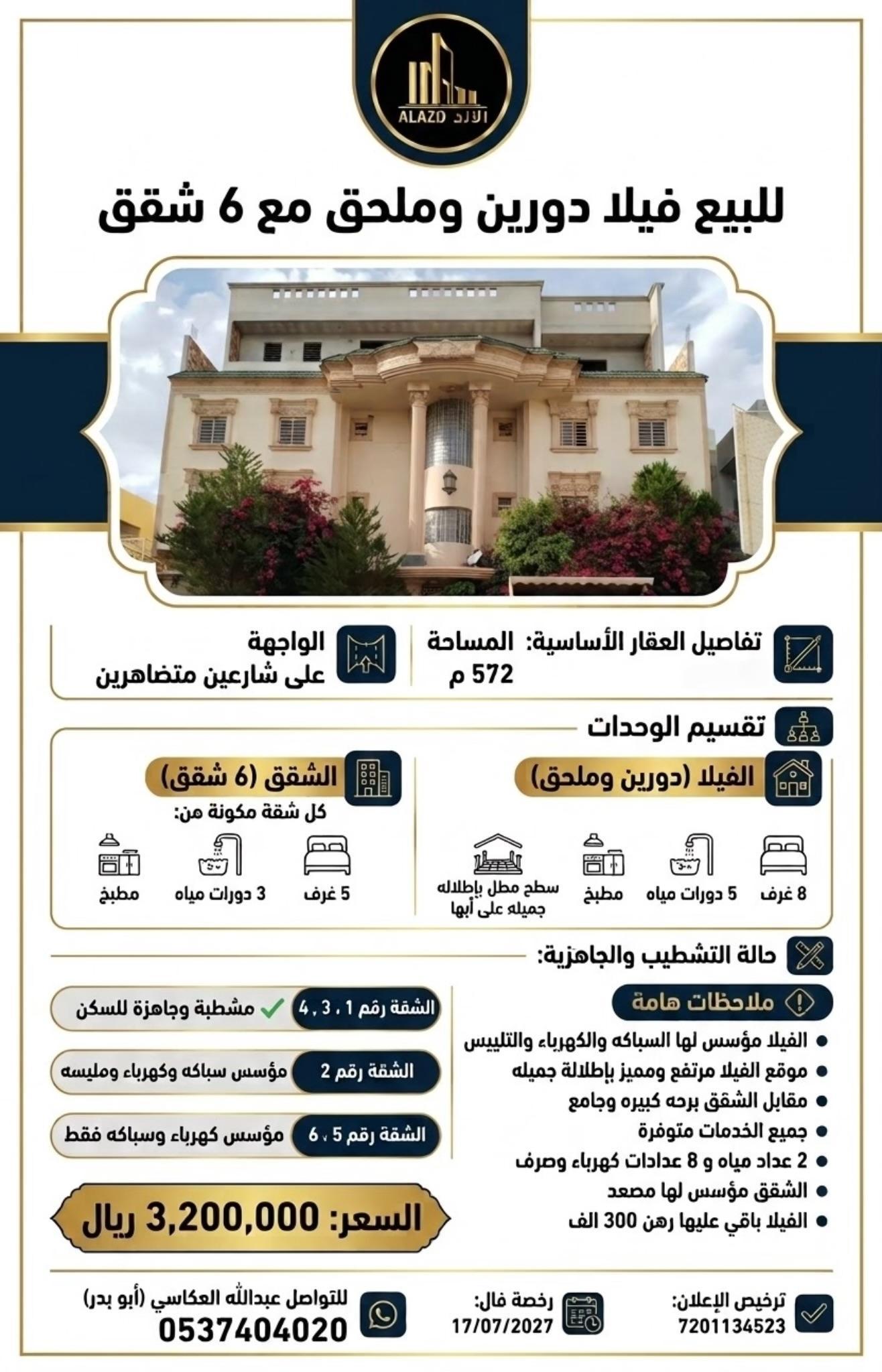 عمارة للبيع في أبها حي المنتزة
